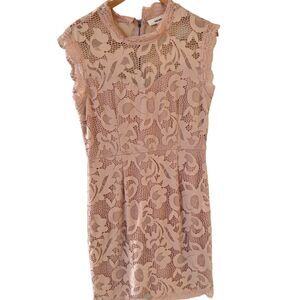 Sans Souci Dress Womens XL Floral Lace Sleeveless Blush Coquette Bohemian Dainty